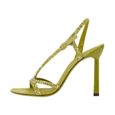 (W) FERRAGAMO Gancini 'Green Open-Toe Buckle'