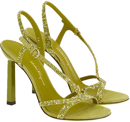 (W) FERRAGAMO Gancini ''Sandales Ouvertes Vertes avec Boucle'' 01E584-758580 Order (W) FERRAGAMO Gancini ''Sandales Ouvertes Vertes avec Boucle'' 01E584-758580