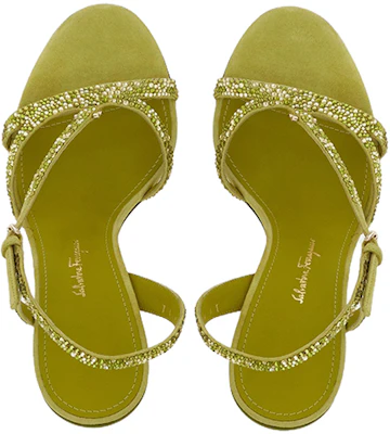 (W) FERRAGAMO Gancini ''Sandales Ouvertes Vertes avec Boucle'' 01E584-758580 Lookbook (W) FERRAGAMO Gancini ''Sandales Ouvertes Vertes avec Boucle'' 01E584-758580
