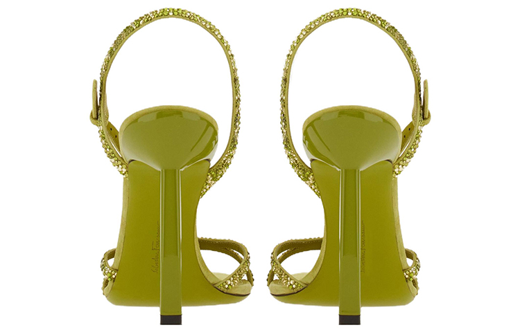 Shop (W) FERRAGAMO Gancini 绿色露趾扣女士鞋 01E584-758580