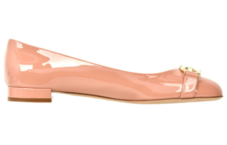 (W) FERRAGAMO Gancini 'Nude Patent Ballet Flats' 圖 2