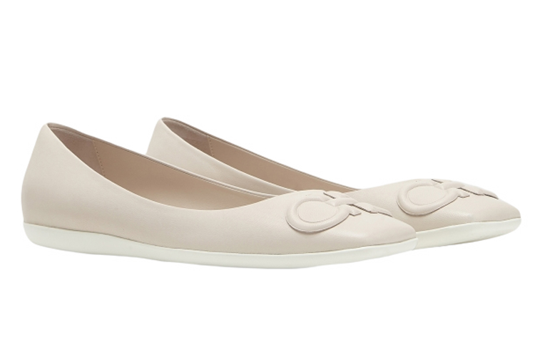 (W) FERRAGAMO Gancini Ballet Flat 'Beige' 圖 2