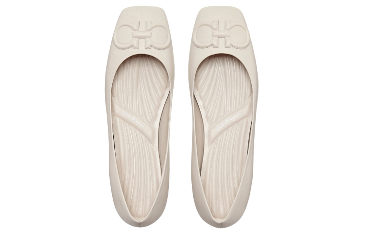 (W) FERRAGAMO Gancini Ballet Flat 'Beige' 圖 3