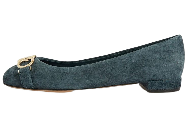 (W) FERRAGAMO Gancini Ballet Flat 'Misty Blue'