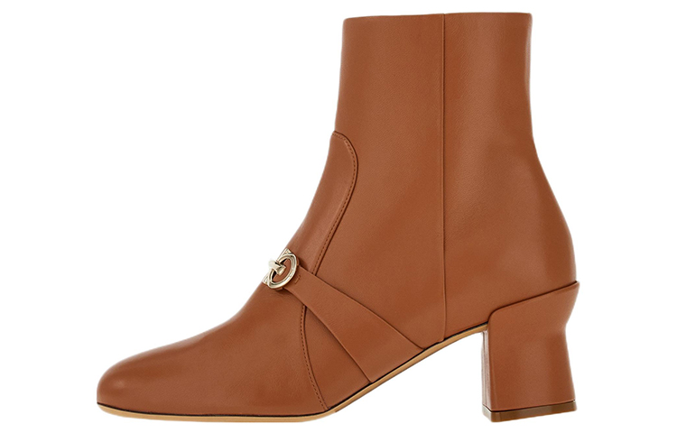 (W) FERRAGAMO Gancini Boot 'Brown Leather Ankle'