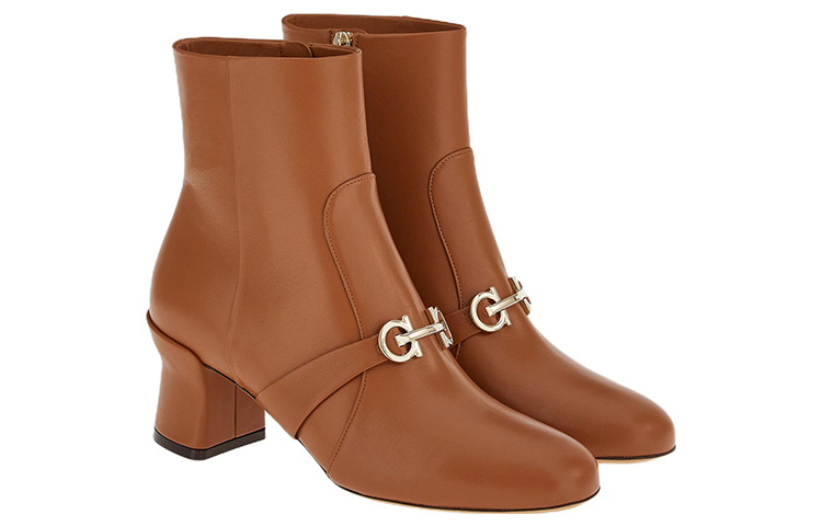 (W) FERRAGAMO Gancini Boot 'Brown Leather Ankle' 圖 3