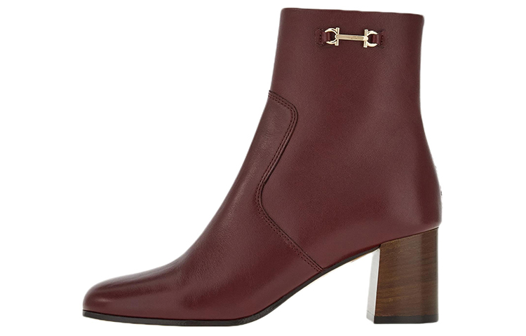 (W) FERRAGAMO Gancini Bootie 'Burgundy Buckle'
