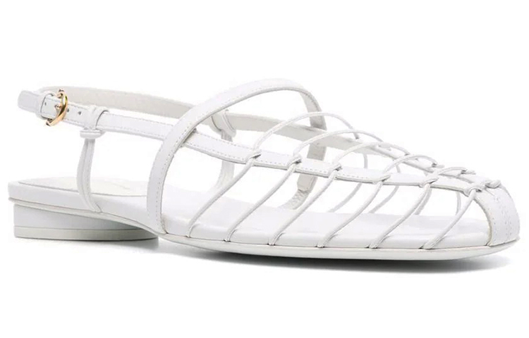 (W) FERRAGAMO Gancini Buckle Slide Sandal 'White' 圖 2