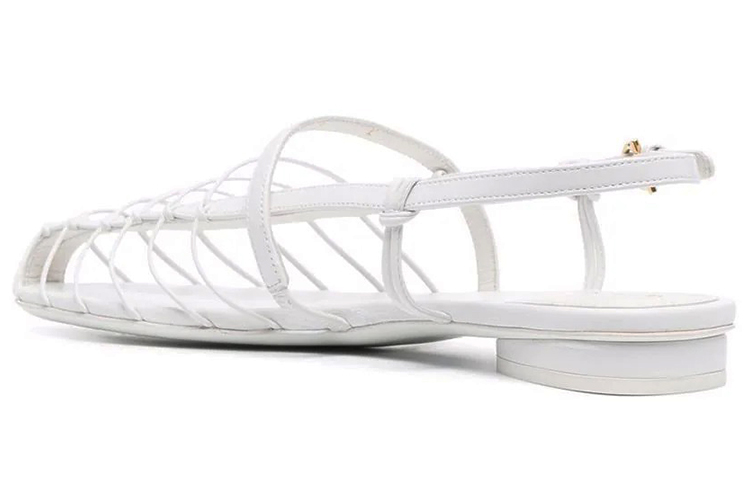 (W) FERRAGAMO Gancini Buckle Slide Sandal 'White' 圖 3