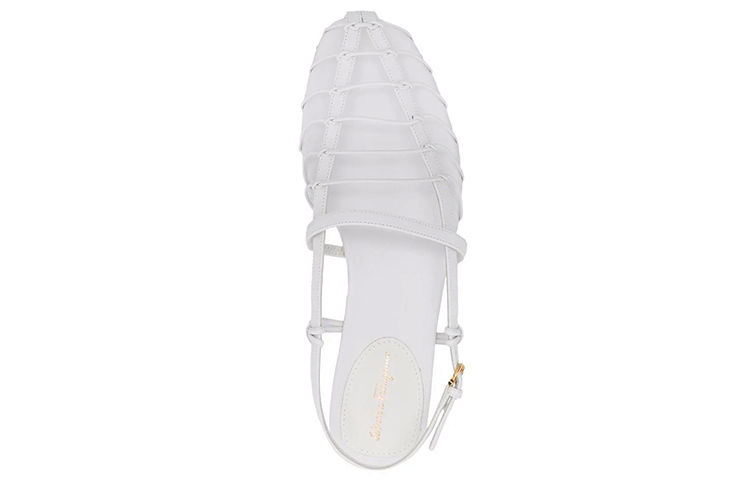 (W) FERRAGAMO Gancini Buckle Slide Sandal 'White' 圖 4