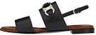 (W) FERRAGAMO Gancini Sandal Kulit Anak Lembu 'Fesyen Hitam' 01C932-751076