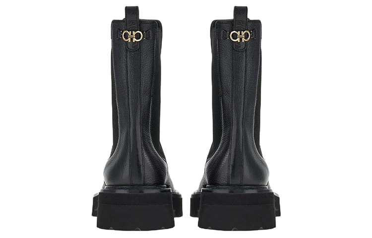 Shop (W) FERRAGAMO Bota Chelsea Gancini 'Inserciones Elásticas Negras' 01E516-757878