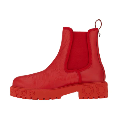 (W) FERRAGAMO Gancini Chelsea Boot 'Red'
