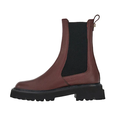 (W) FERRAGAMO Gancini Chelsea Boot 'Red Black'