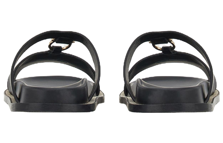 (W) FERRAGAMO Gancini Fashion Sandals 'Wavy Peep Toe Black' 圖 4