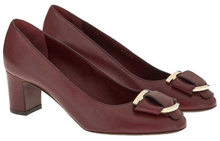 (W) FERRAGAMO Gancini High Heel 'Burgundy' 圖 3