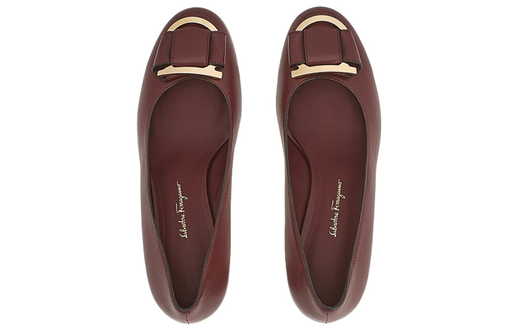 (W) FERRAGAMO Gancini High Heel 'Burgundy' 圖 5