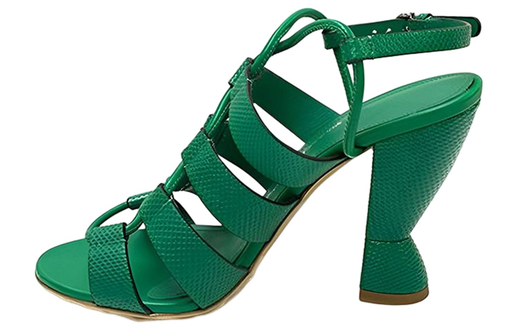 (W) FERRAGAMO Gancini High Heel Sandals 'Sculpture Green'