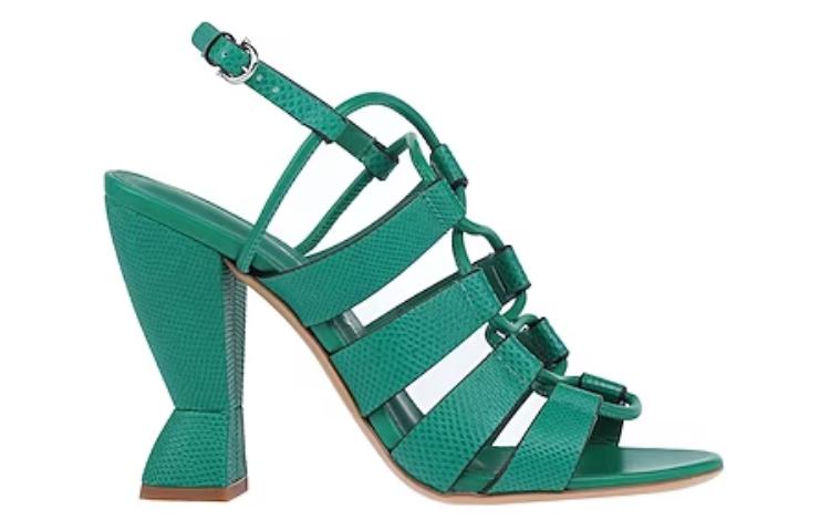 (W) FERRAGAMO Gancini High Heel Sandals 'Sculpture Green' 圖 2