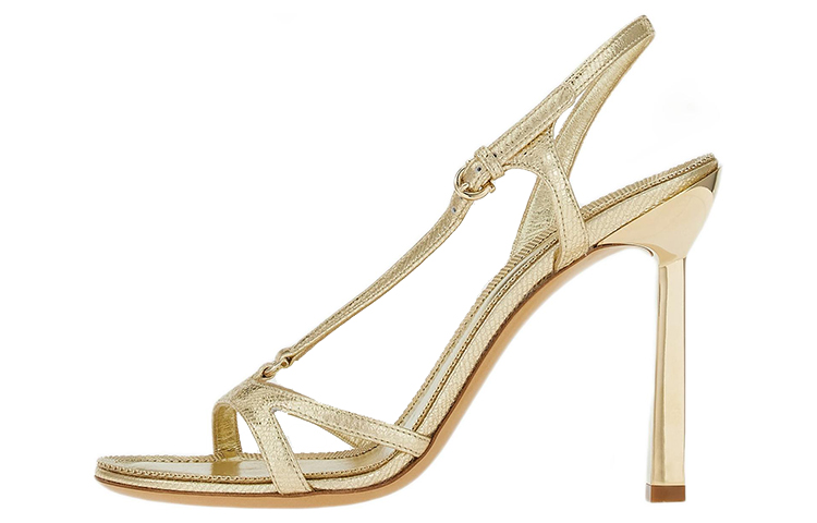 (W) FERRAGAMO Gancini High Heel Sandals 'Shiny Buckle Gold'