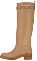 (Women) FERRAGAMO Ornament Square Gancini Boots Khaki 'Beige' 01C904-750682 (Women) FERRAGAMO Ornament Square Gancini Boots Khaki 'Beige' 01C904-750682