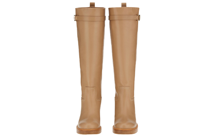 (W) FERRAGAMO Ornament Square Gancini Boots Khaki 'Beige' 圖 3