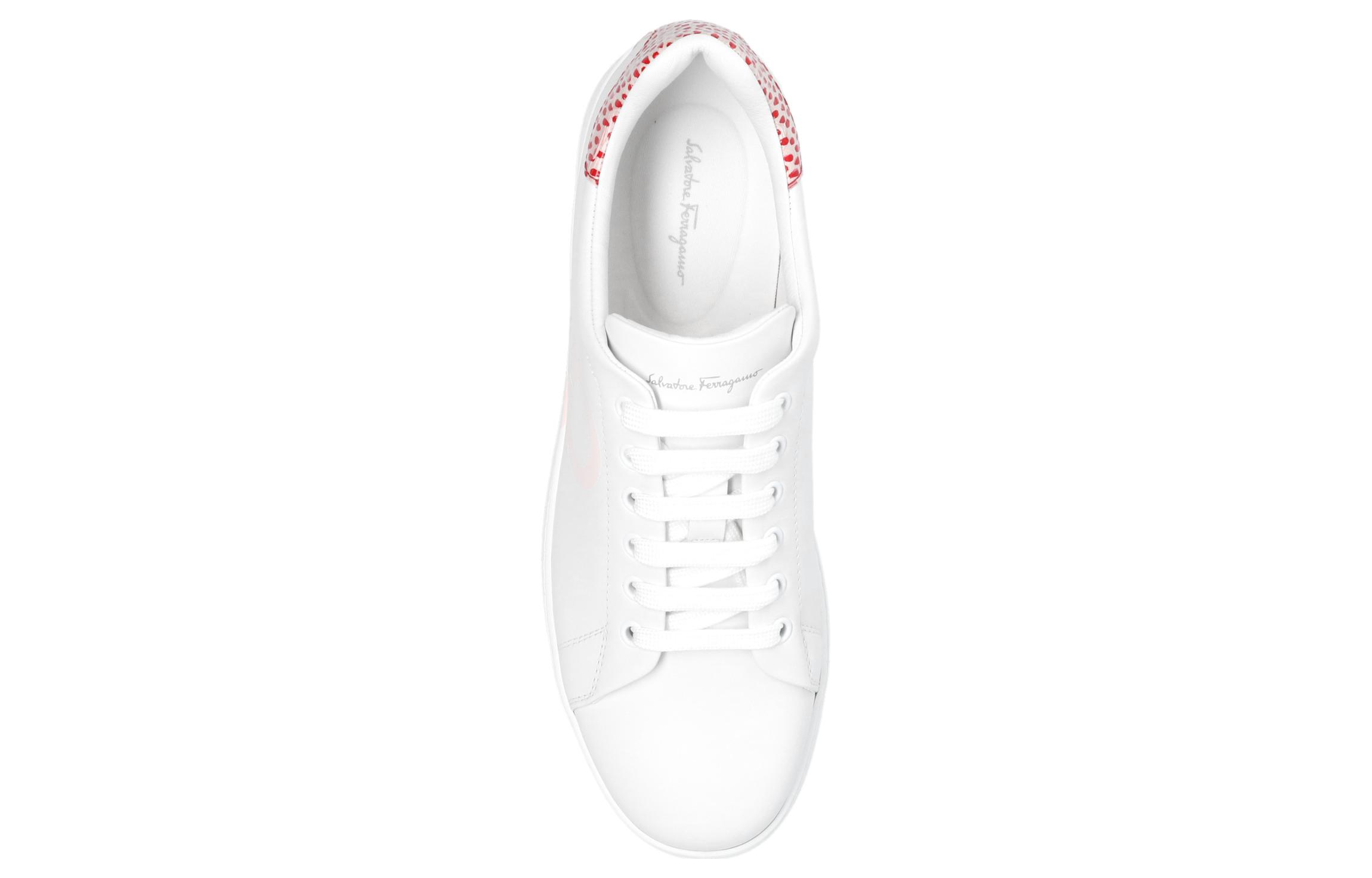 (W) FERRAGAMO Gancini Leather Print Sneaker 'White' 圖 4
