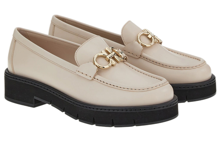 (W) FERRAGAMO Gancini Loafer 'Beige' 圖 2