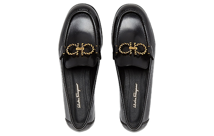 (W) FERRAGAMO Gancini Loafer 'Black Gold' 圖 4