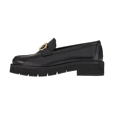 (W) FERRAGAMO Gancini Loafer 'Black Leather'