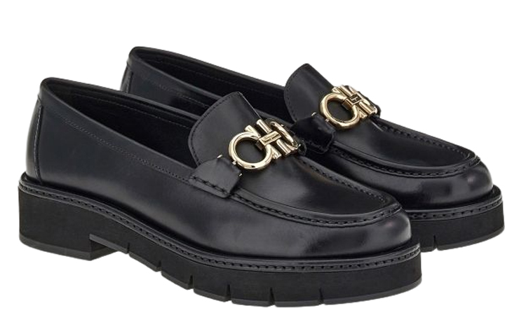 (W) FERRAGAMO Gancini Loafer 'Black Leather' 圖 2
