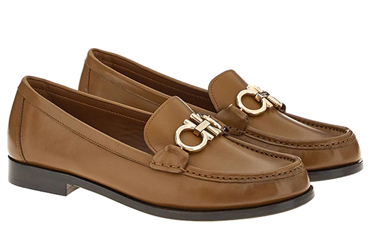 (W) FERRAGAMO Gancini Loafer 'Brown Leather' 圖 2