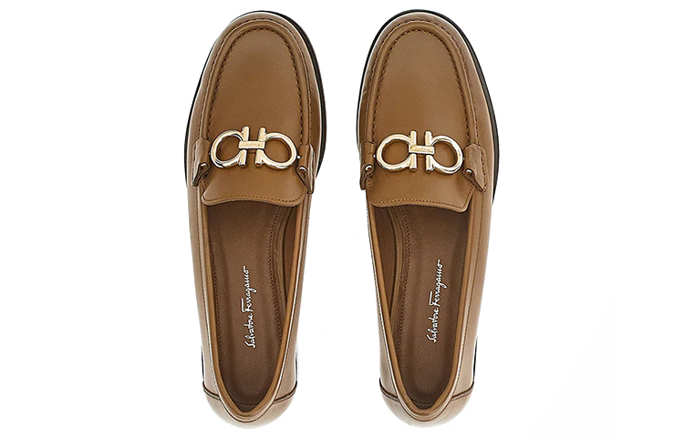 (W) FERRAGAMO Gancini Loafer 'Brown Leather' 圖 3