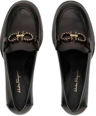 (W) FERRAGAMO Gancini 黑色高跟乐福鞋 01B099-741165 Purchase (W) FERRAGAMO Gancini 黑色高跟乐福鞋 01B099-741165