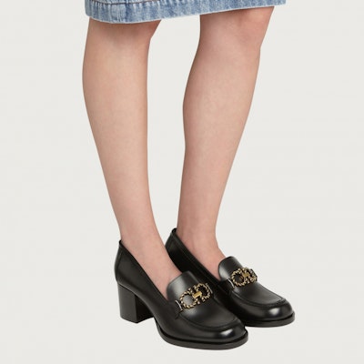 (W) FERRAGAMO Gancini 黑色高跟乐福鞋 01B099-741165 Details for (W) FERRAGAMO Gancini 黑色高跟乐福鞋 01B099-741165