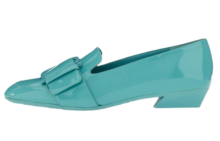 (W) FERRAGAMO Gancini Moccasin 'Teal Green'