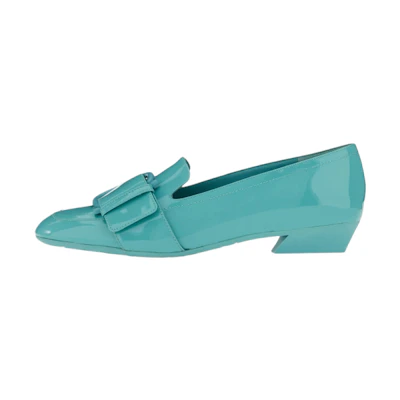 (W) FERRAGAMO Gancini Moccasin 'Teal Green'