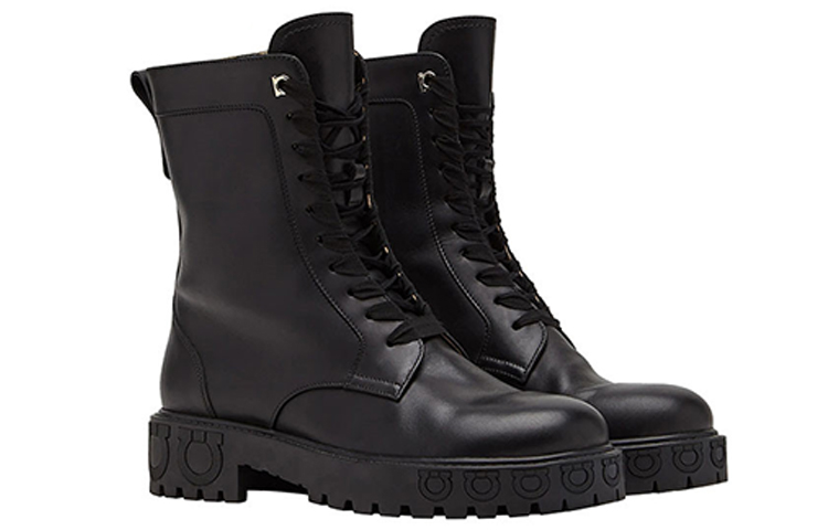 Order (W) 菲拉格慕 Gancini 黑色摩托靴 01A574-741339