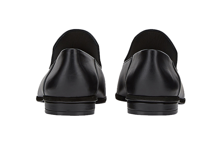 (W) FERRAGAMO Square-Toe Leather Loafers 'Black' 圖 4