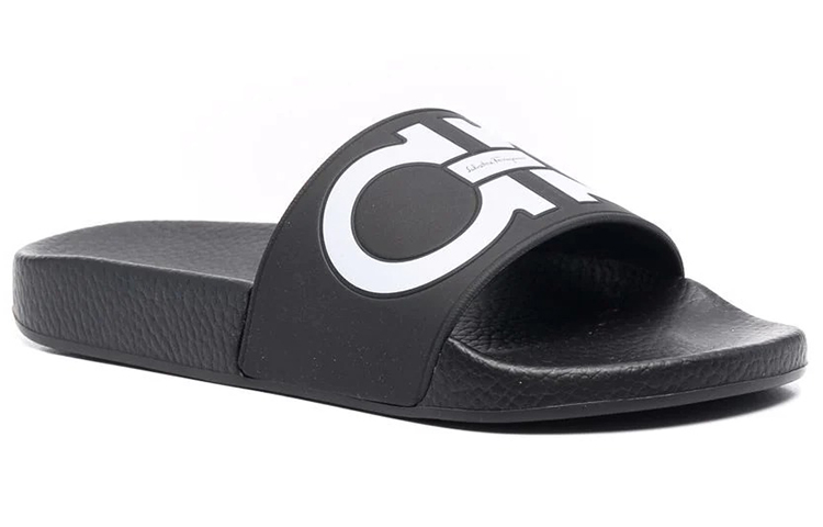 Order (W) FERRAGAMO Gancini Selipar Open Toe 'Cetakan Hitam' 01B827-744127