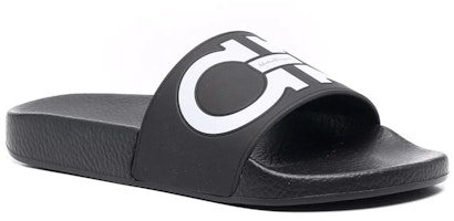 (W) 菲拉格慕 Gancini 黑色印花露趾拖鞋 01B827-744127 Order (W) 菲拉格慕 Gancini 黑色印花露趾拖鞋 01B827-744127