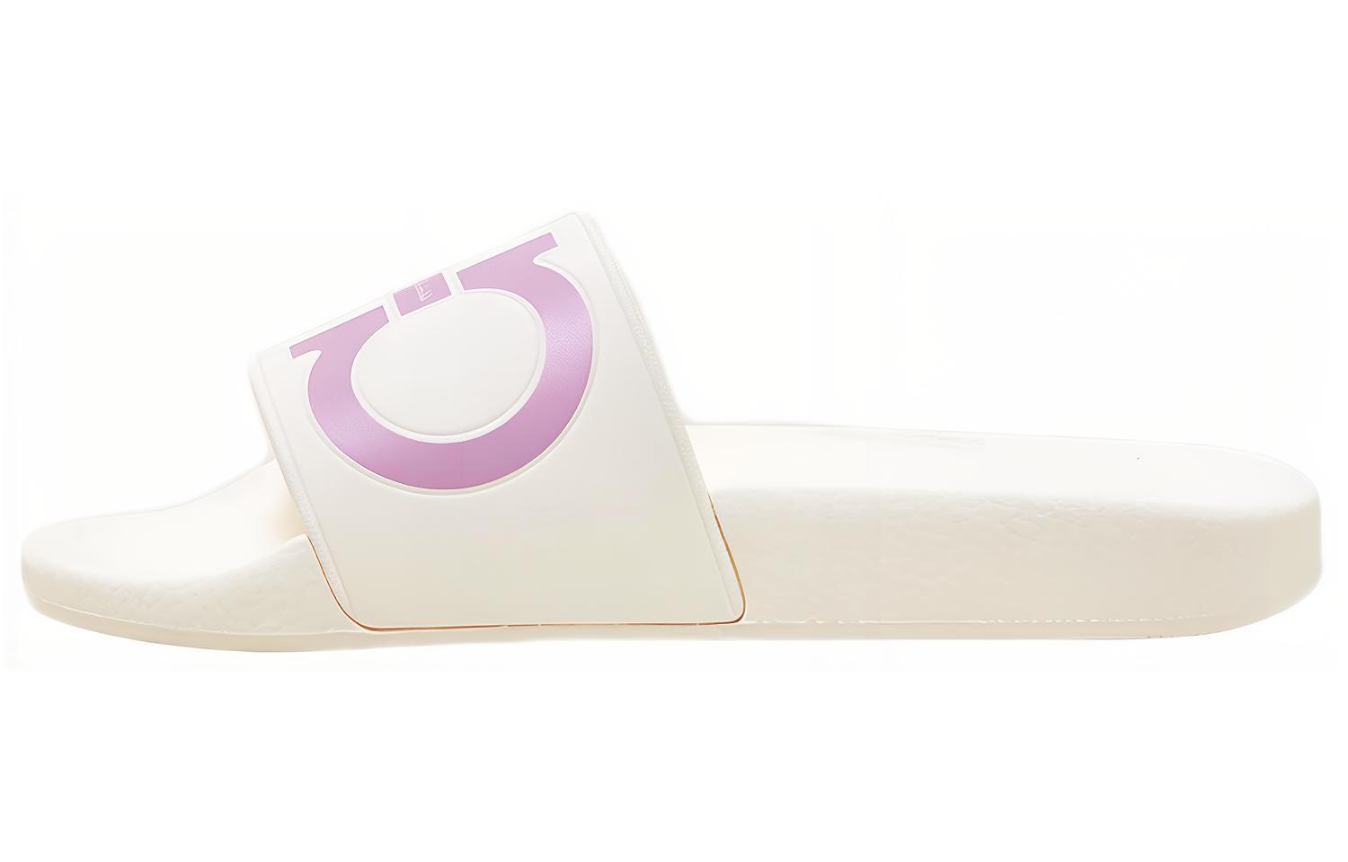 (Women) Ferragamo Gancini Printed Open-Toe Slide Sandals Women White 01B827 744128