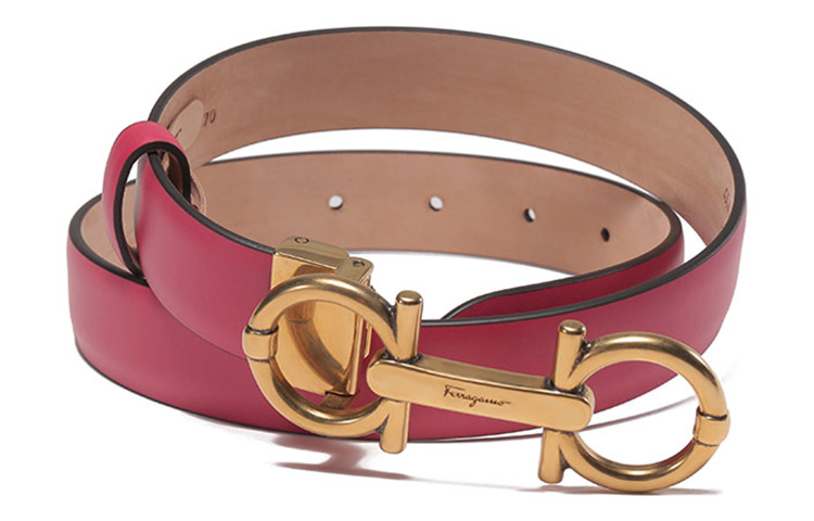 (Women) FERRAGAMO Gancini Retro Adjustable Leather Belt for Women, 2.5cm Wide. 230059-754813 圖 5