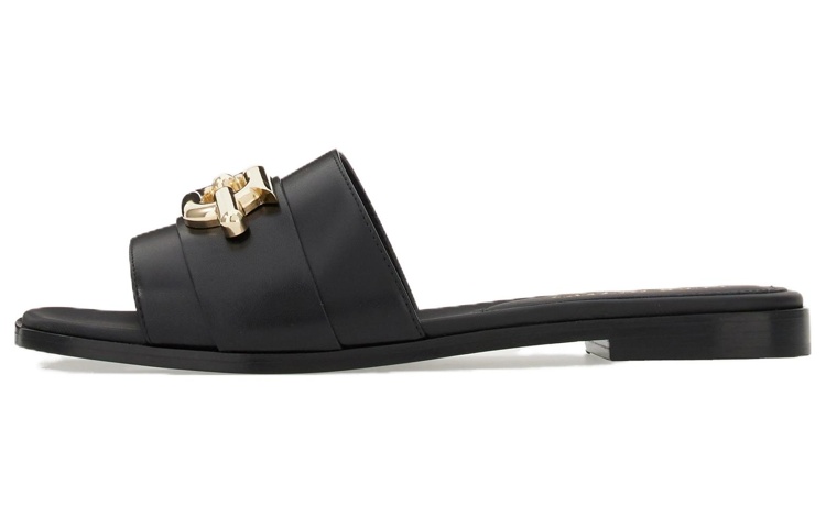 (Women) FERRAGAMO Gancini Slide 'Black Leather' 01G170-763941