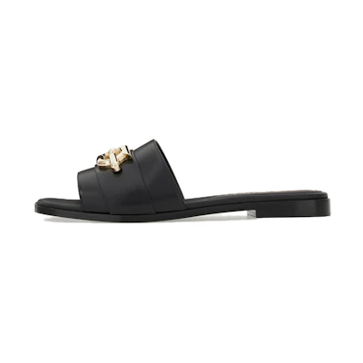 (W) FERRAGAMO Gancini Slide 'Black Leather'