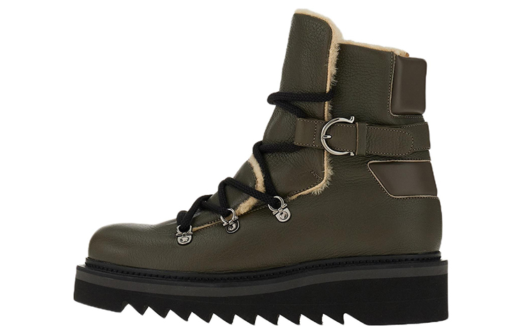 (Women) FERRAGAMO Gancio Buckle Boots 'Green' 01E240-756771