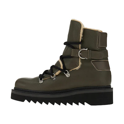 (W) FERRAGAMO Gancio Buckle Boots 'Green'