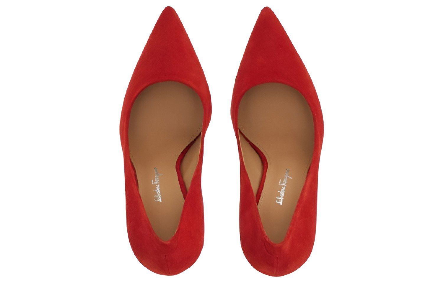 (W) FERRAGAMO Pointed 110mm Suede Pumps 'Red' 圖 4