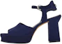 Buy (W) FERRAGAMO Sandalo Spuntato in Pelle di Capra con Zeppa ''Blu'' 01E075-758581