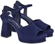 Order (W) Sandal Platform Peep-Toe Kulit Kambing FERRAGAMO 'Biru' 01E075-758581